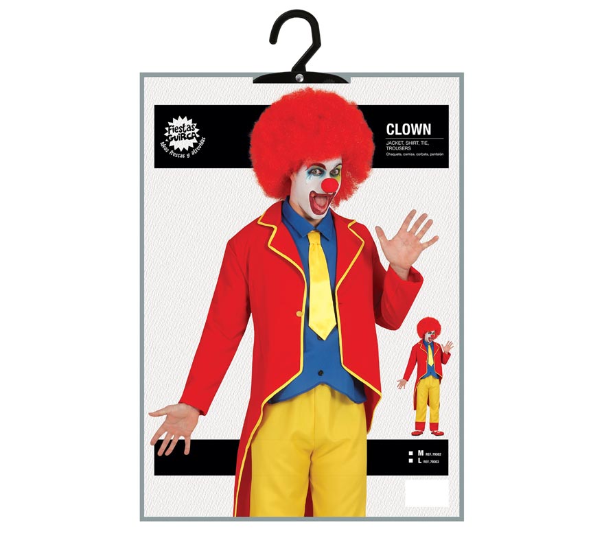 Translation missing: en.Disfraz de Payaso de Traje Rojo y Amarillo para hombre