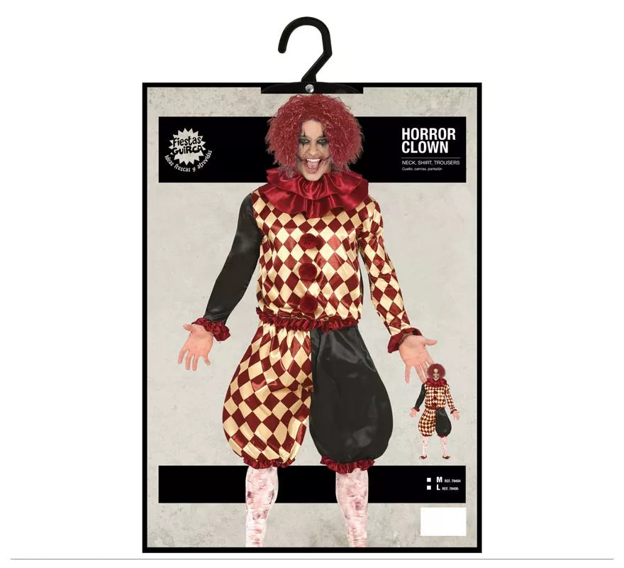 Disfraz de Payaso del Horror a Cuadros para hombre