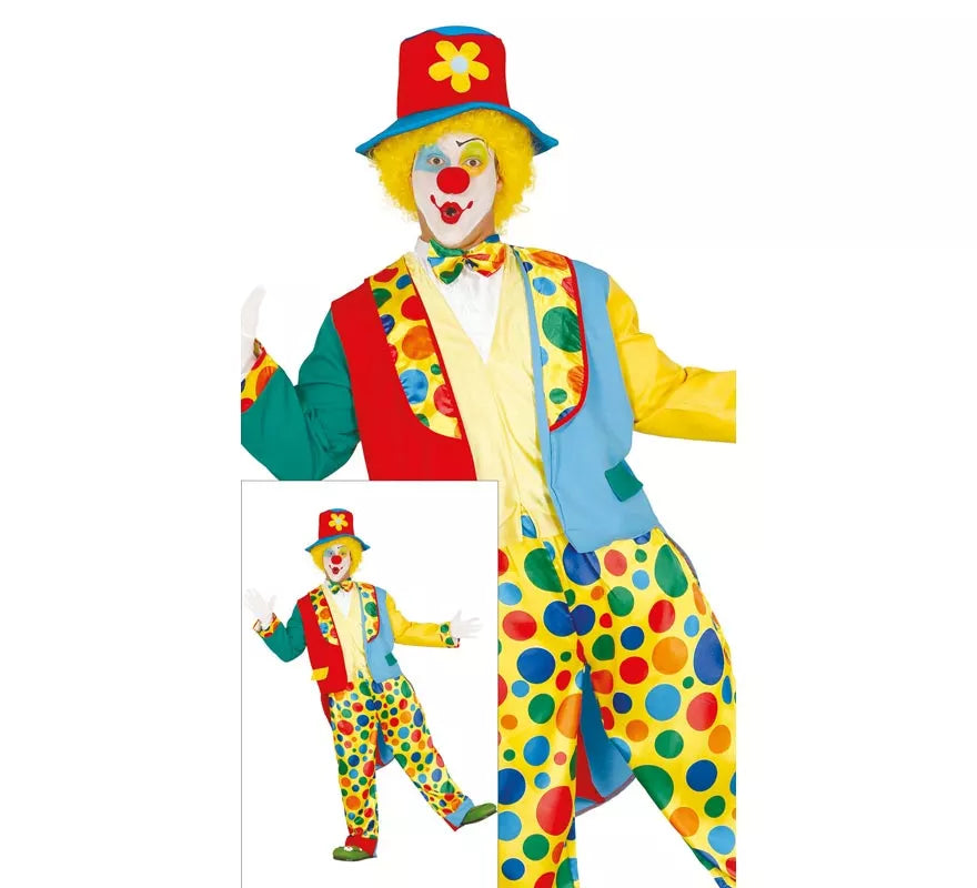 Disfraz de Payaso Lunares para hombre