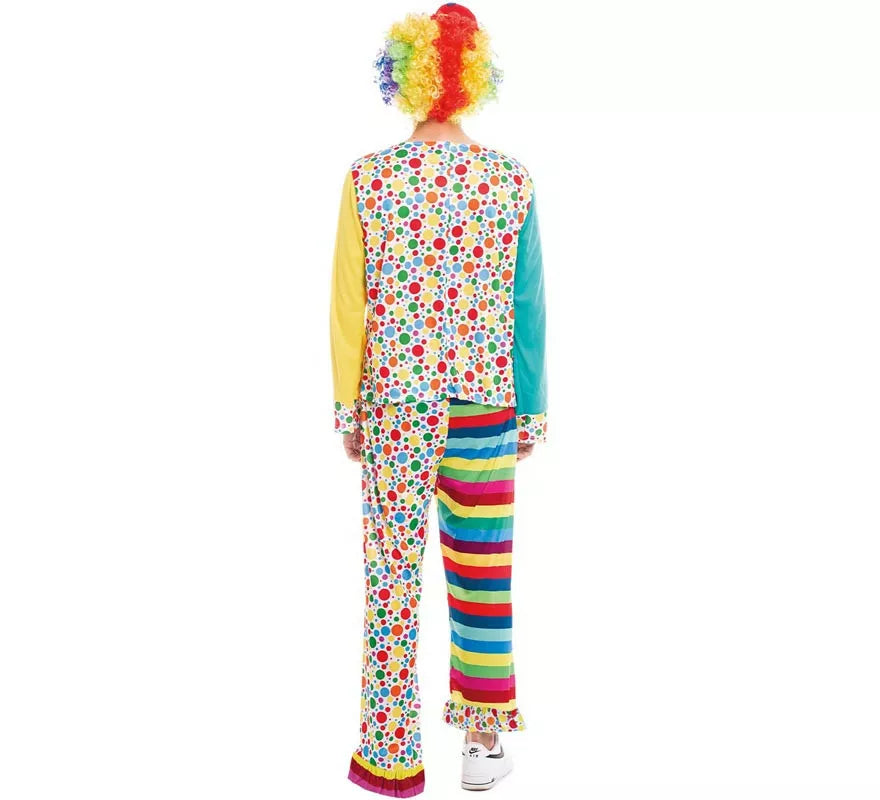 Disfraz de Payaso lunares y rayas para hombre