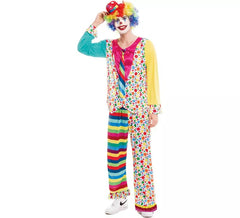 Polka dots and stripes clown costume for men