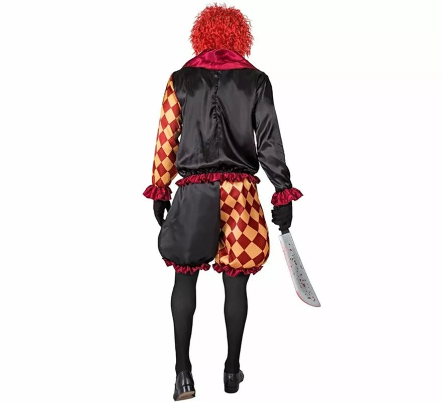 Disfraz de Payaso Macabro a Cuadros para hombre