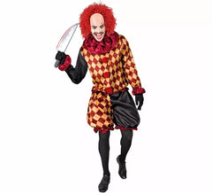 Men's Checkered Ghoul Clown Costume