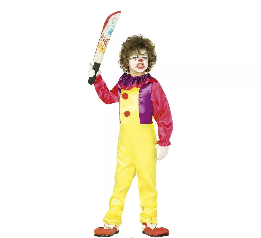Disfraz de Payaso Maléfico Amarillo para niño