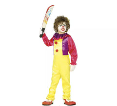 Yellow Maleficent Clown Costume for children
