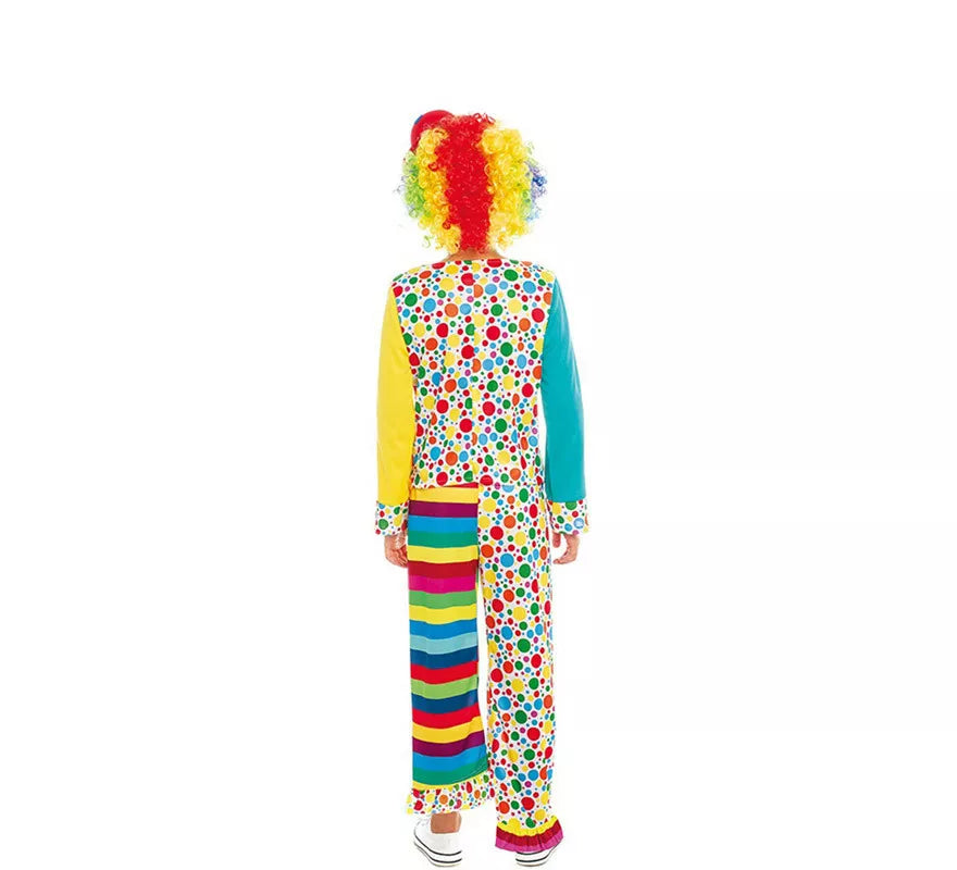 Translation missing: en.Disfraz de Payaso Multicolor con Corbata para niño