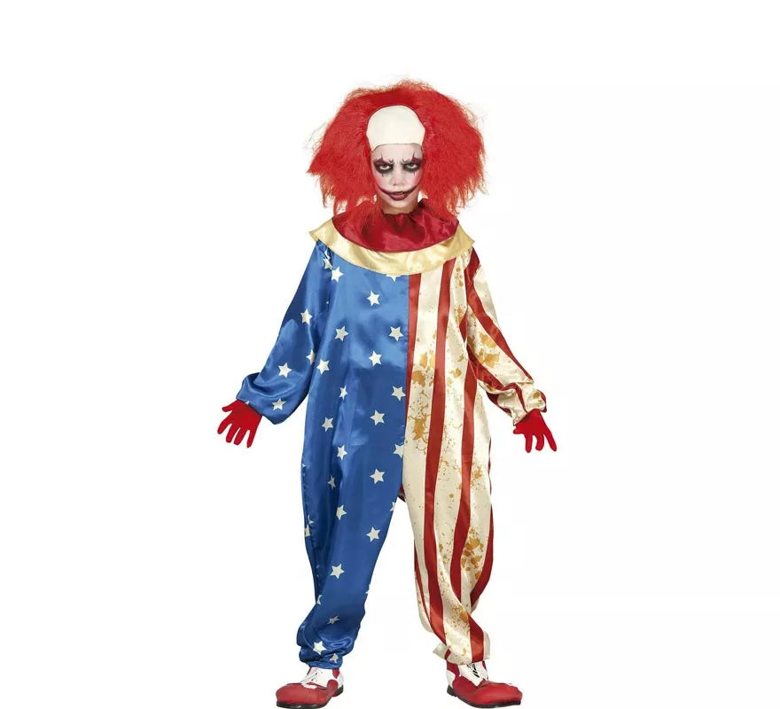 Disfraz de Payaso Patriota Malvado para niños