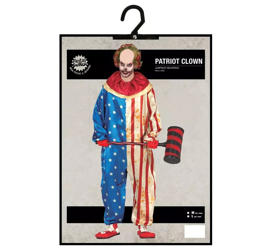 Translation missing: en.Disfraz de Payaso Patriota Siniestro para hombre