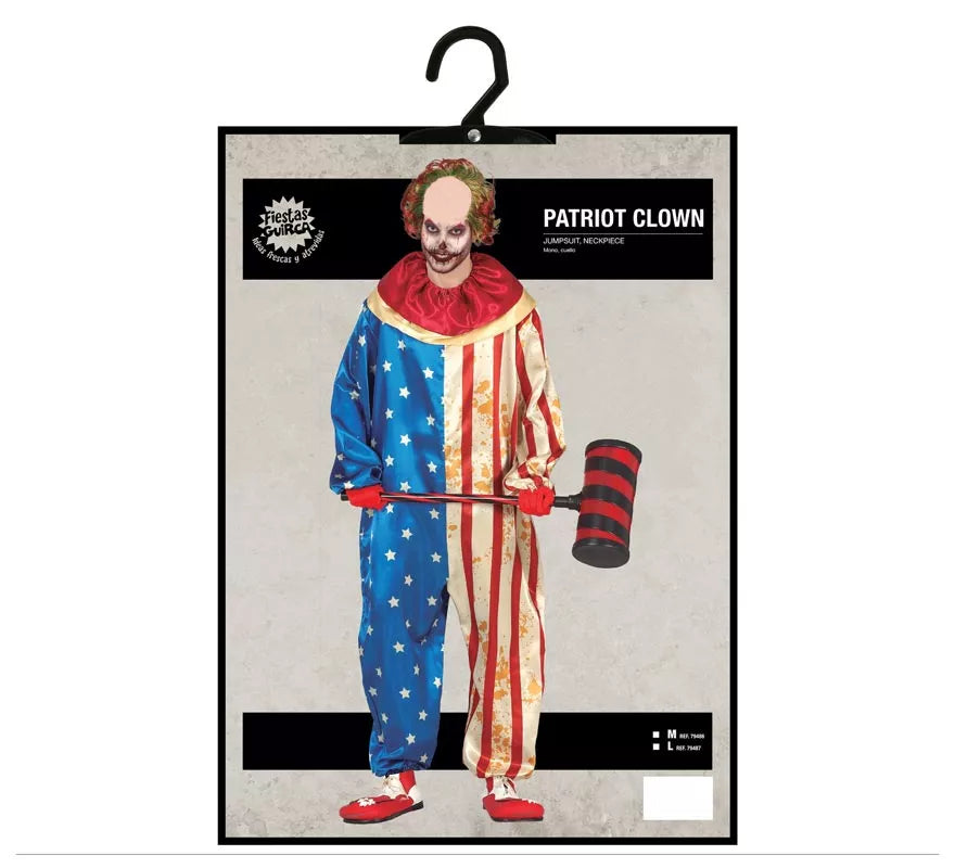 Translation missing: en.Disfraz de Payaso Patriota Siniestro para hombre