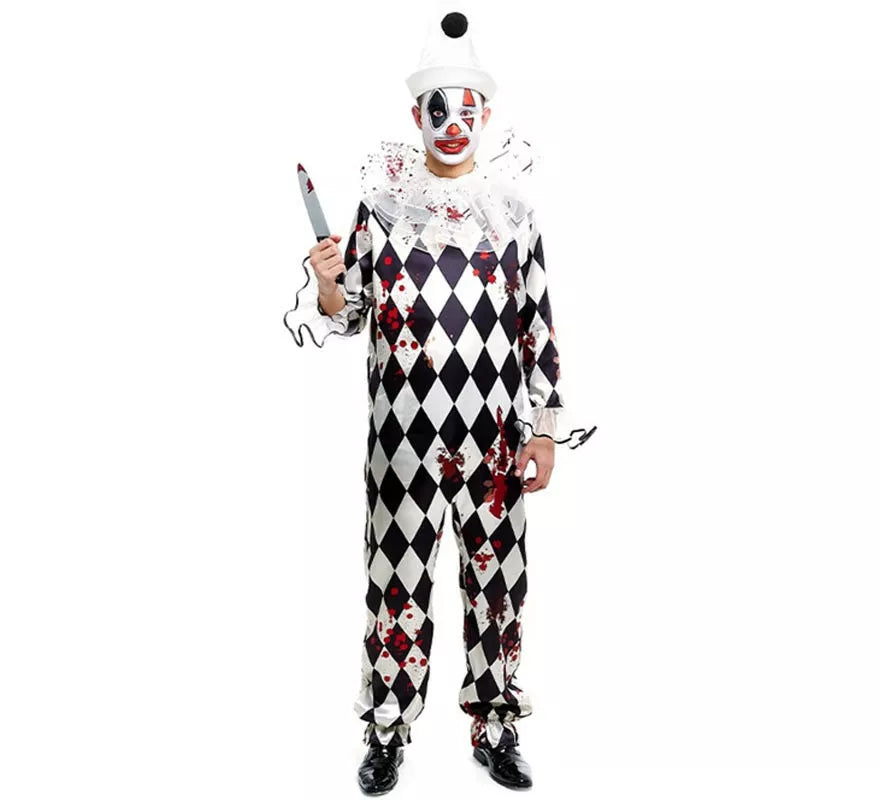 Translation missing: en.Disfraz de Payaso Pierrot Asesino con gorro para hombre