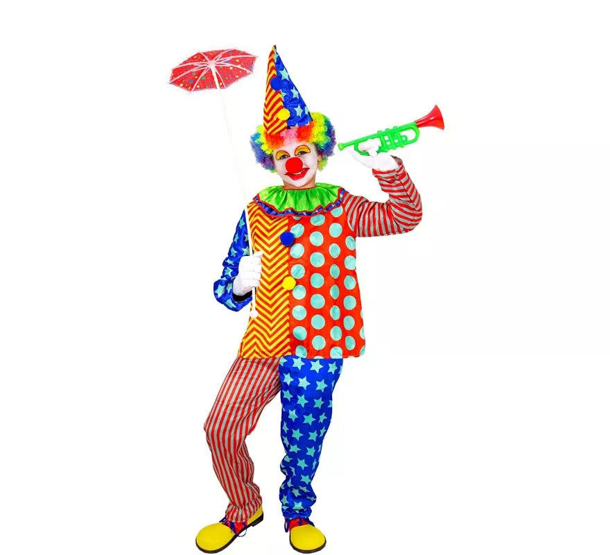 Translation missing: en.Disfraz de Payaso rayas y lunares para niños y adolescente