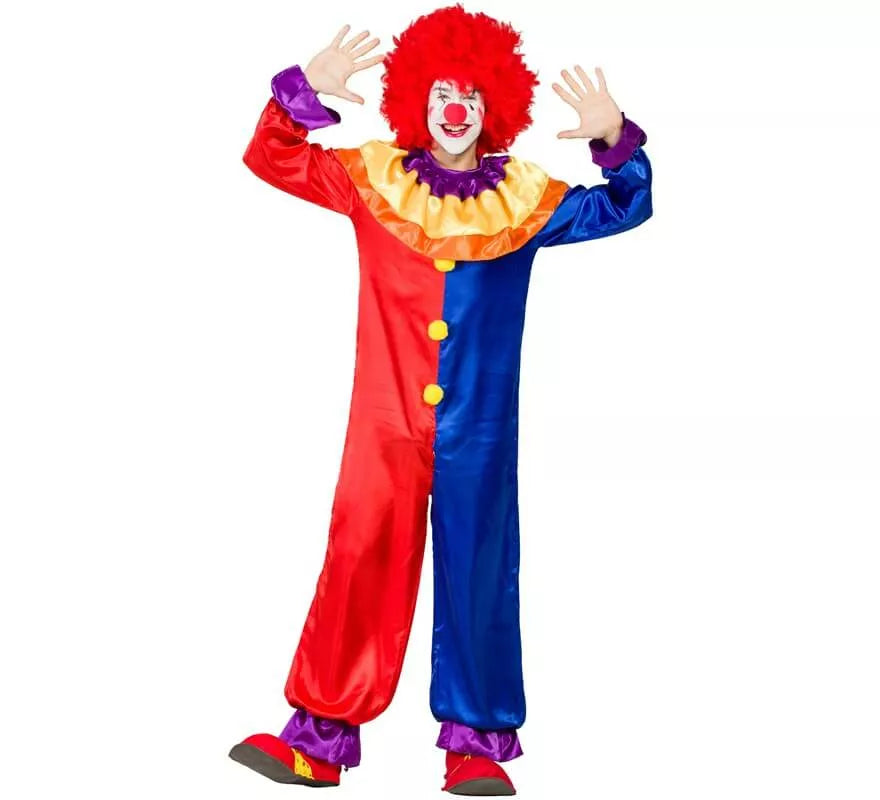 Translation missing: en.Disfraz de Payaso Rojo y Azul para hombre
