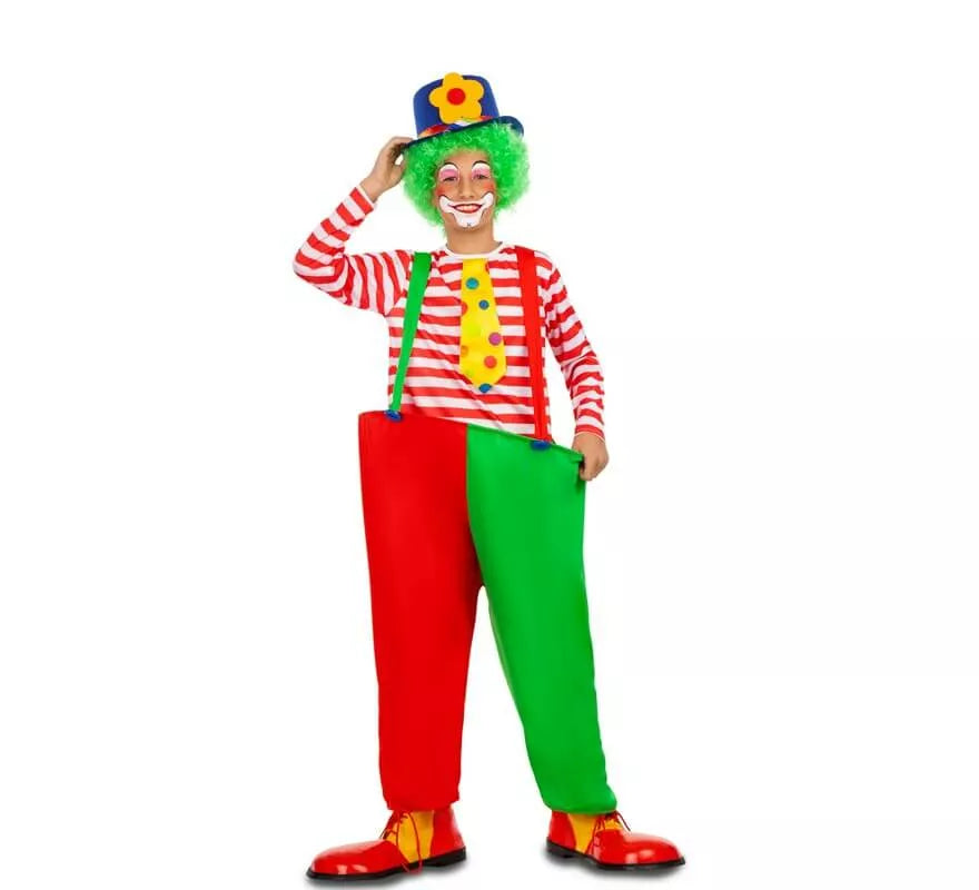 Translation missing: en.Disfraz de Payaso Rojo y Verde para niño