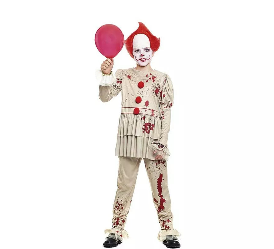Translation missing: es.Disfraz de Payaso Sádico blanco para niño