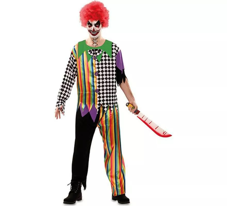Translation missing: en.Disfraz de Payaso Siniestro Multicolor para hombre
