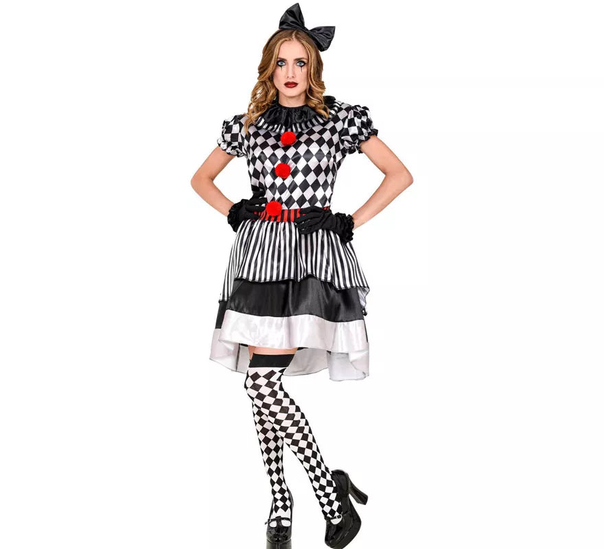 Translation missing: en.Disfraz de Payaso Vintage a Cuadros para mujer