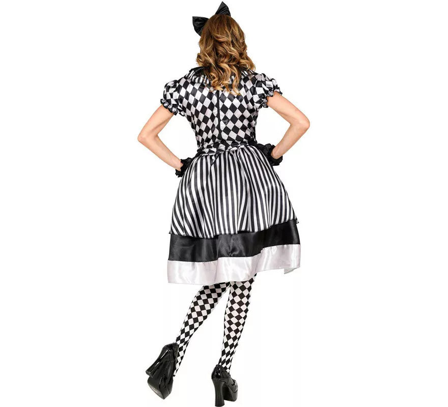Disfraz de Payaso Vintage a Cuadros para mujer