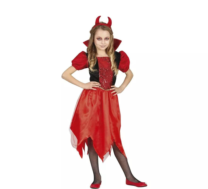 Translation missing: en.Disfraz de Pequeña Diablilla con vestido para niña