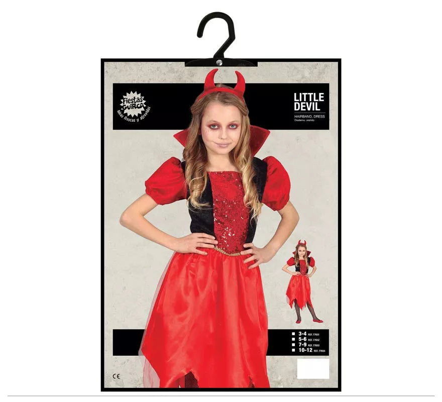 Disfraz de Pequeña Diablilla con vestido para niña