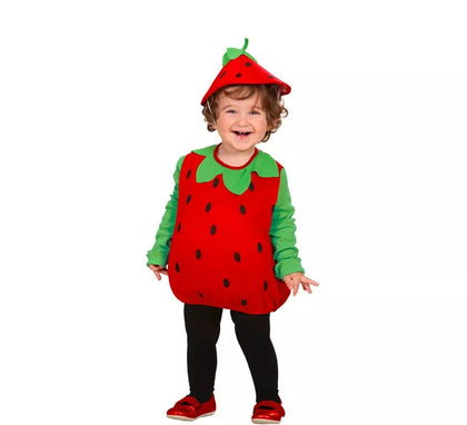 Disfraz de Pequeña Fresa con gorro para bebé