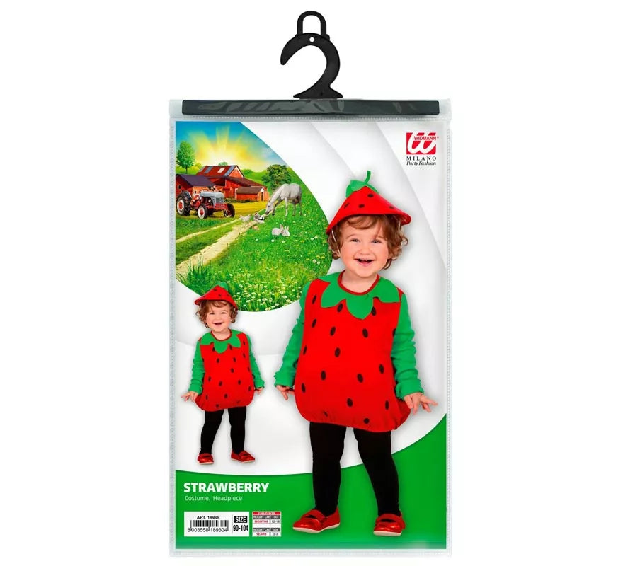 Disfraz de Pequeña Fresa con gorro para bebé