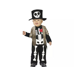 Little Skeleton costume with hat for baby