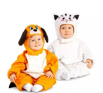 Disfraz de Perro y Gato 2x1 reversible para bebé y niños