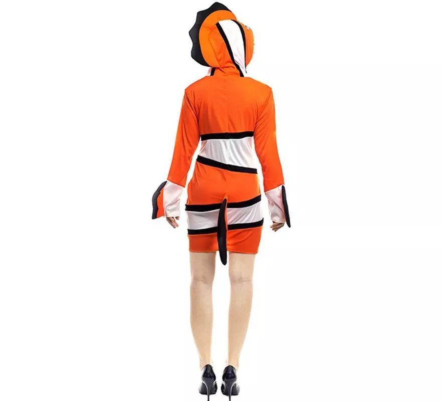 Disfraz de Pez naranja y blanco para adultos