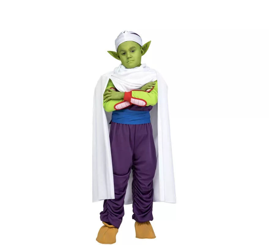 Translation missing: en.Disfraz de Piccolo de Dragon Ball con orejas y maquillaje para niño