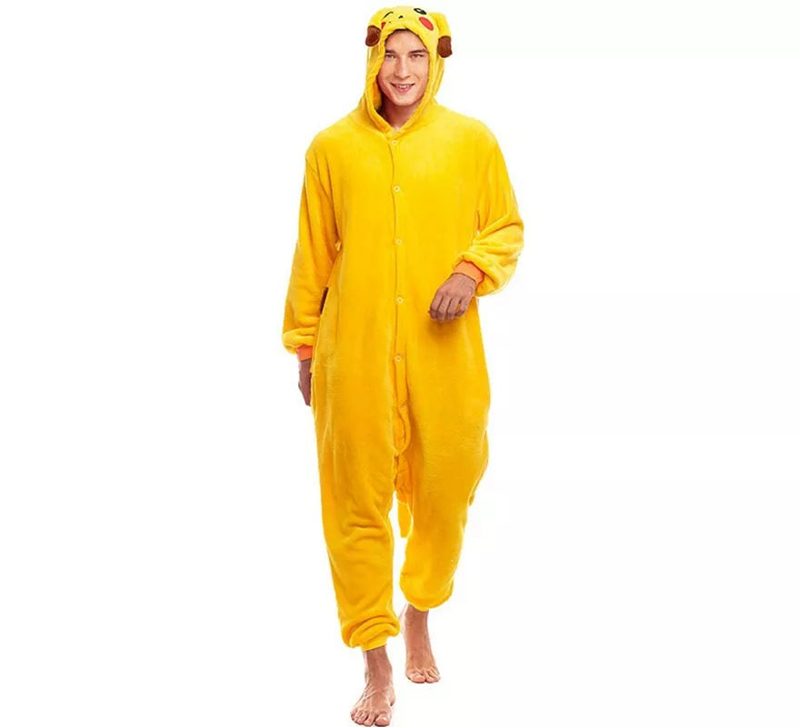 Translation missing: en.Disfraz de Pijama Chinchilla eléctrica amarilla para adultos