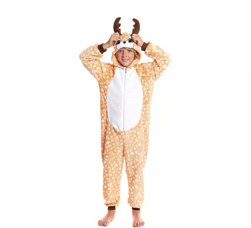 Translation missing: en.Disfraz de Pijama Ciervo lunares con capucha para niño