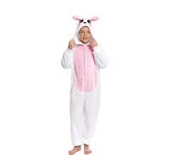 Pink Rabbit Pajama Costume with Hood for Girl