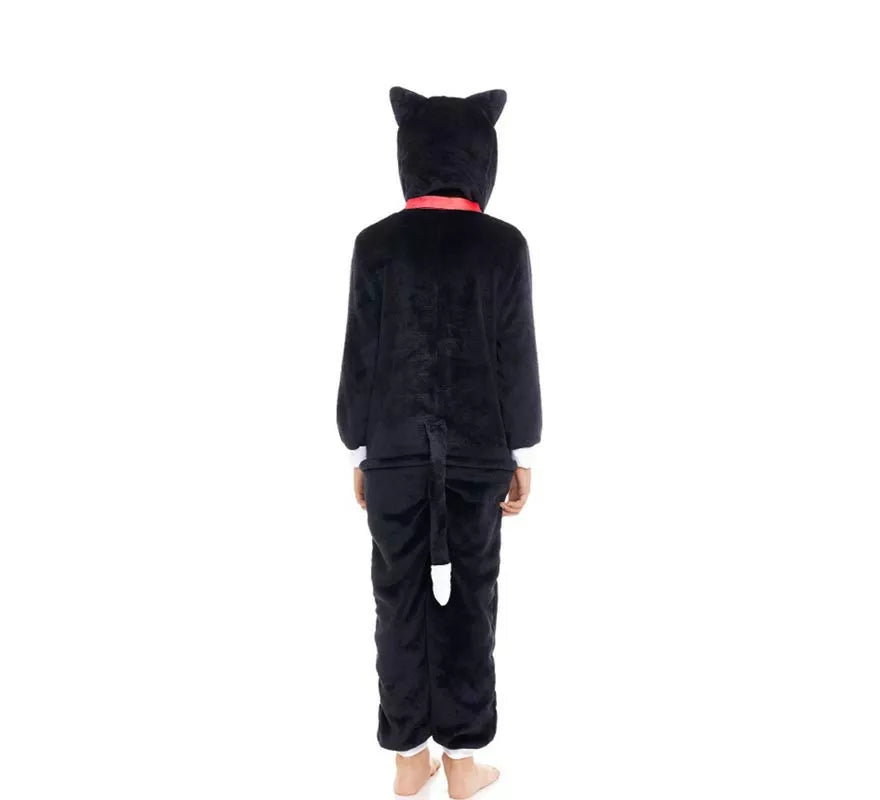 Translation missing: en.Disfraz de Pijama Gato negro con campana para niño