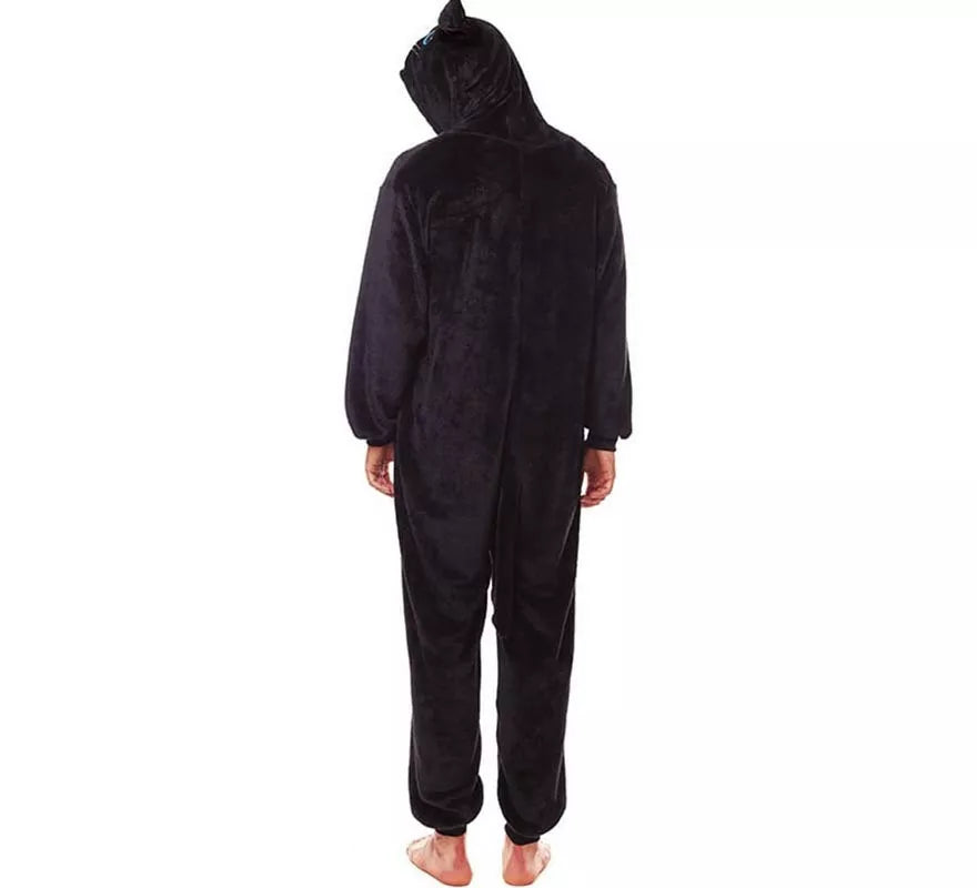 Disfraz de Pijama Gato negro y blanco para adultos
