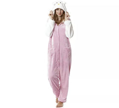 Pink Cat Pajama Costume for Adults