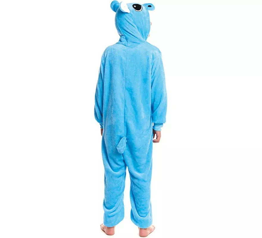 Disfraz de Pijama Hipopótamo azul para adultos