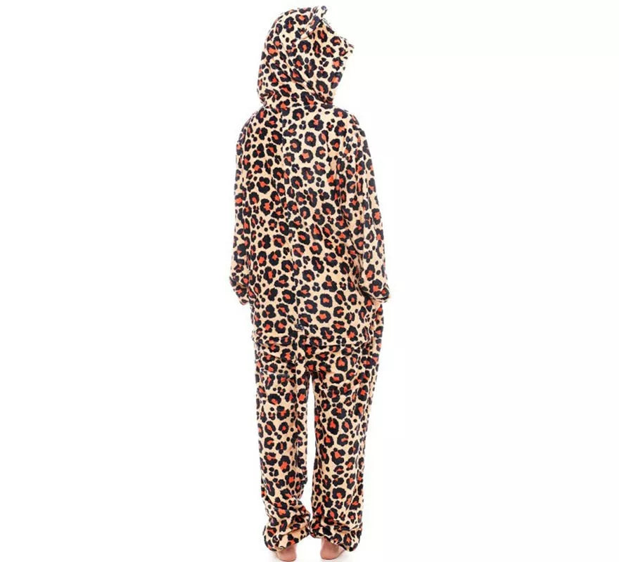 Disfraz de Pijama Leopardo marrón para adultos
