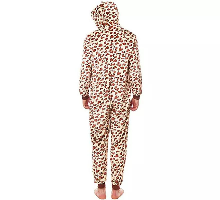Translation missing: en.Disfraz de Pijama Leopardo marrón para adultos