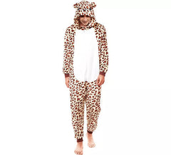 Brown Leopard Pajama Costume for Adults