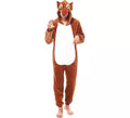 Disfraz de Pijama Lobo marrón oscuro para adultos