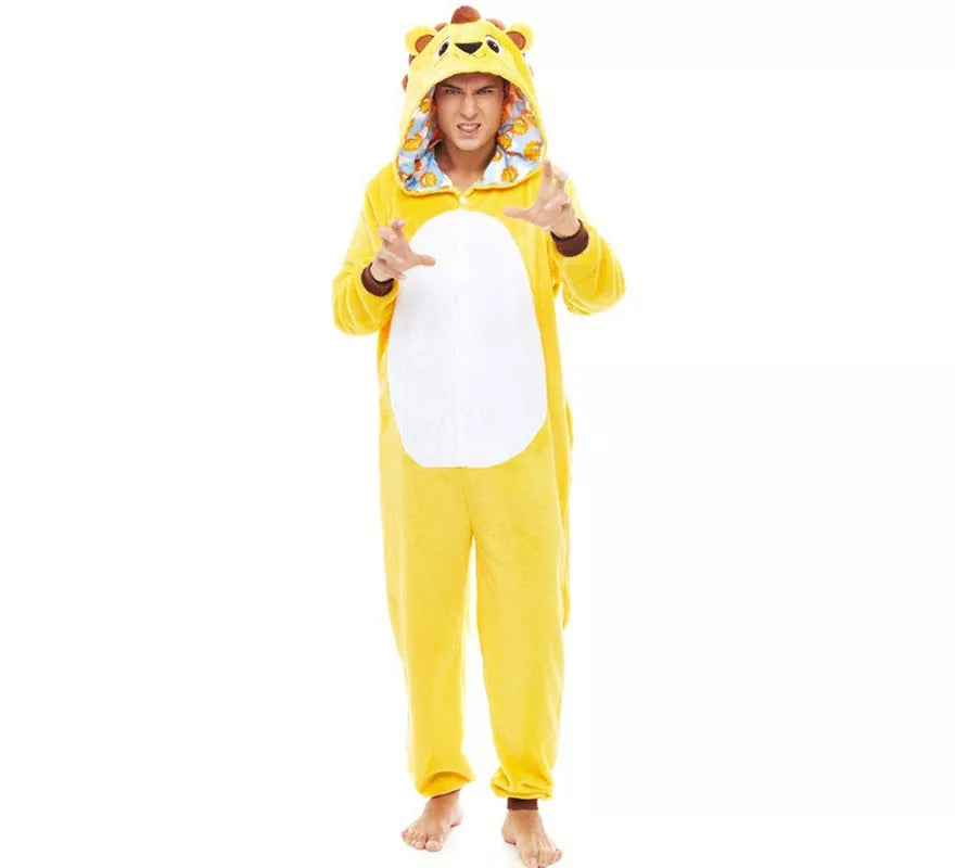 Disfraz de Pijama Lorenzo León amarillo para adultos