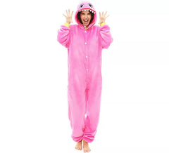 Pink Monster Pajama Costume for Adults
