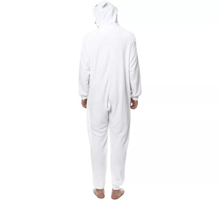 Disfraz de Pijama Oso blanco con orejas para adultos