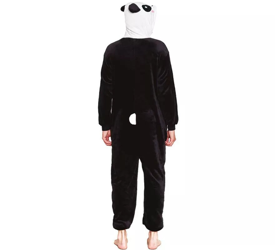 Disfraz de Pijama Oso Panda negro y blanco para adultos