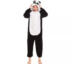 Black and white Panda Bear Pajama Costume for adults