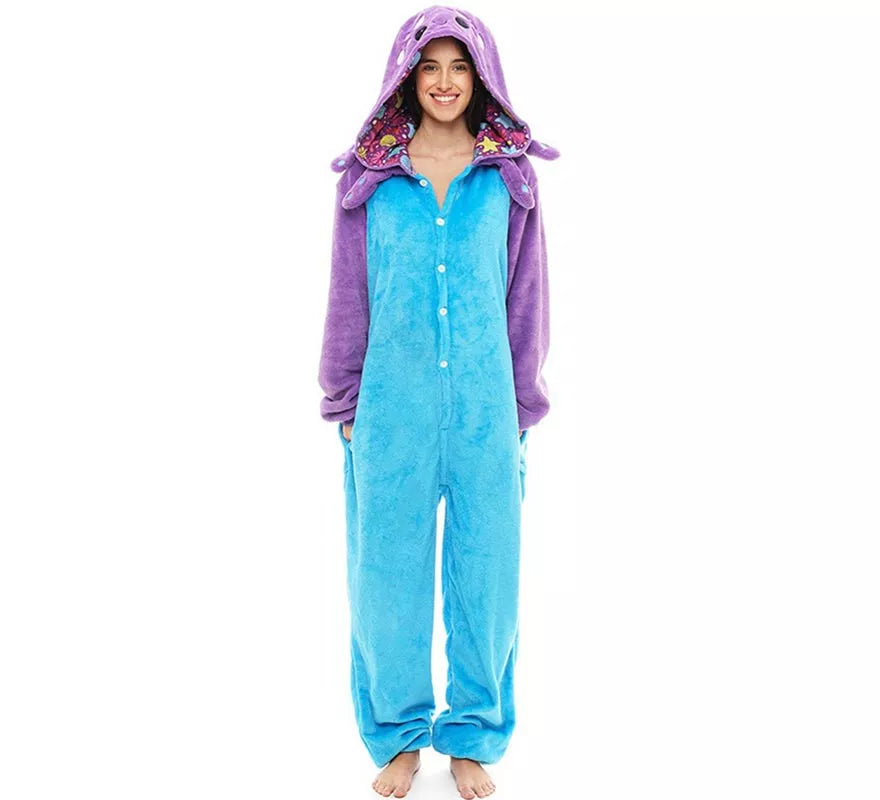 Disfraz de Pijama Pepa Pulpa azul para adultos
