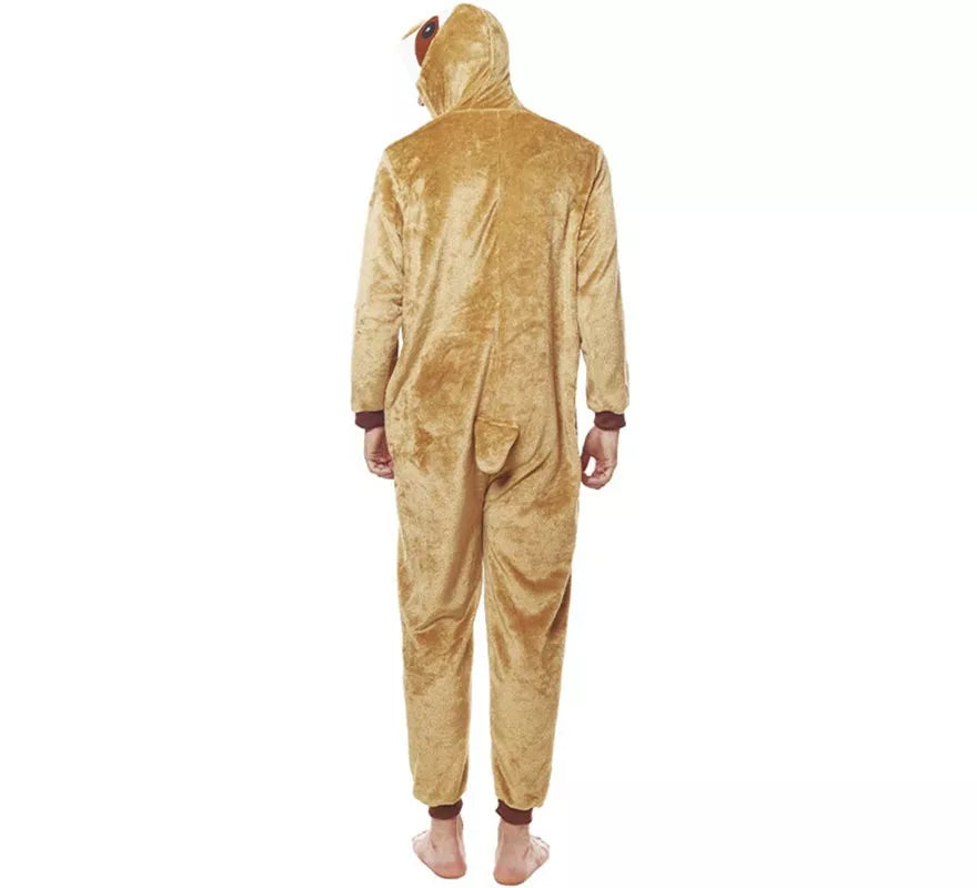 Translation missing: en.Disfraz de Pijama Perezoso marrón claro para adultos