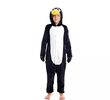 Disfraz de Pijama Pingüino con capucha y pico para niño