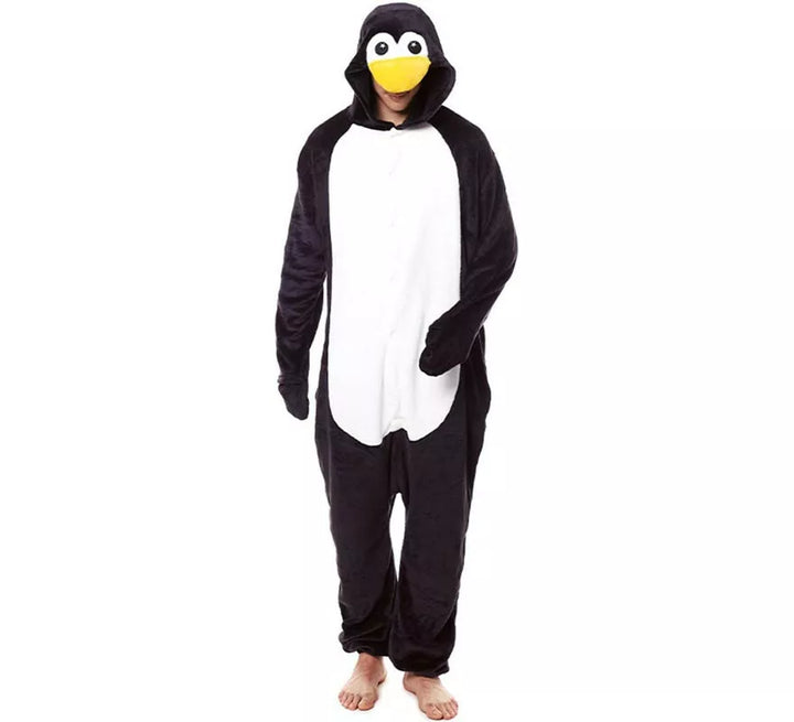 Disfraz de Pijama Pingüino pico amarillo para adultos
