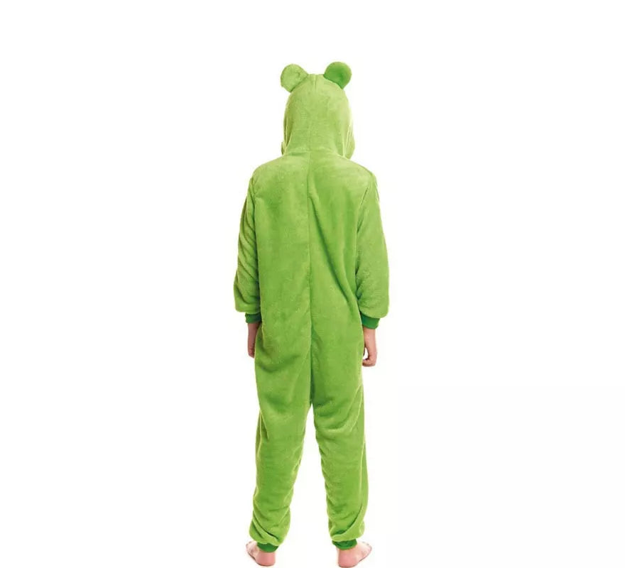 Disfraz de Pijama Rana verde con capucha para niño